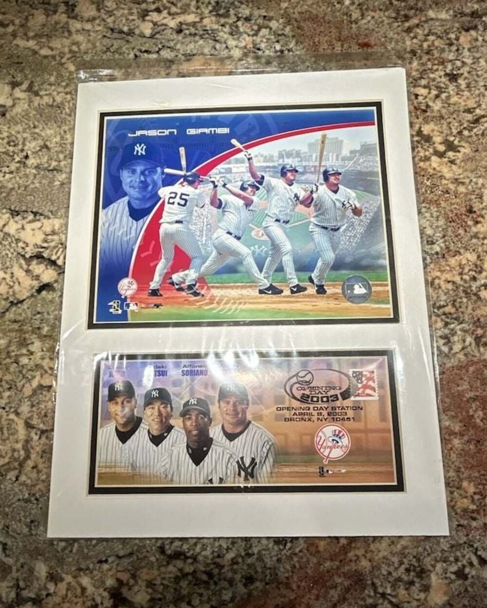 2003 New York Yankees Opening Day Commemorative Stamp and Photo Set